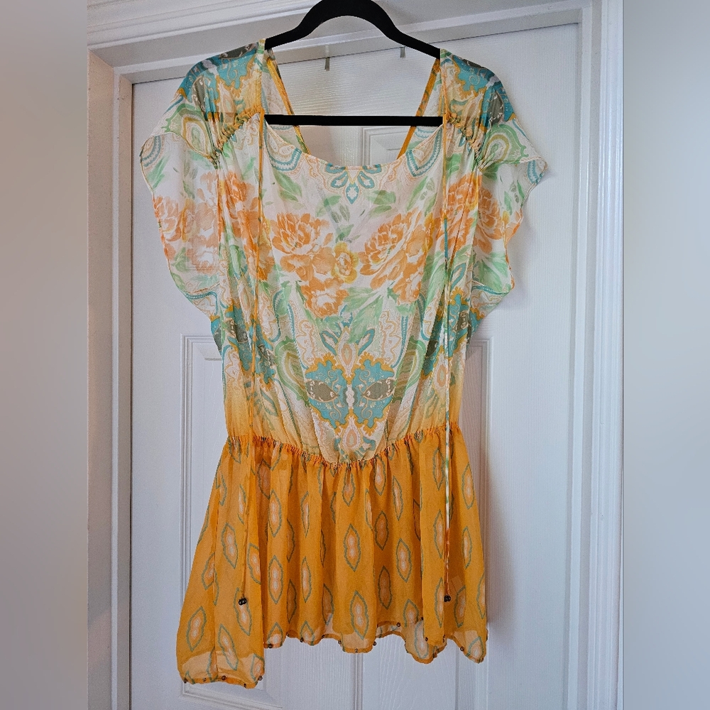 Free People chiffon blouse sheer size small